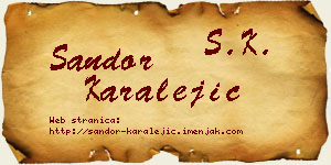 Šandor Karalejić vizit kartica